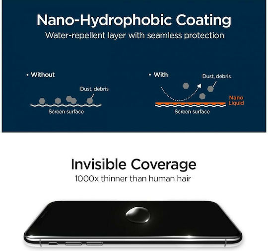 Spigen GLAS.tR Nano Liquid Premium Vollflächig gehärtetes Glas (Universal)