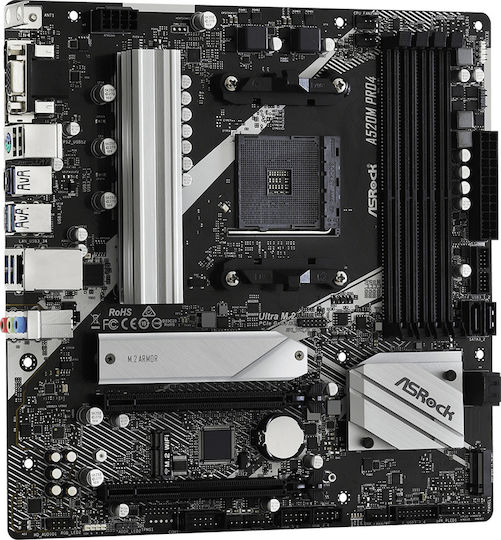ASRock A520M Pro4 Motherboard Micro ATX με AMD AM4 Socket 90-MXBDU0-A0UAYZ