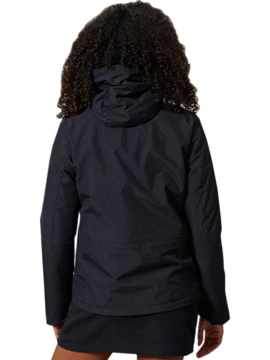 Superdry Hurricane Women's Short Lifestyle Jacket for Winter Black