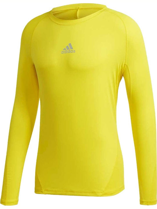 Adidas Alphaskin Ανδρική Ισοθερμική Μακρυμάνικη Μπλούζα Κίτρινη
