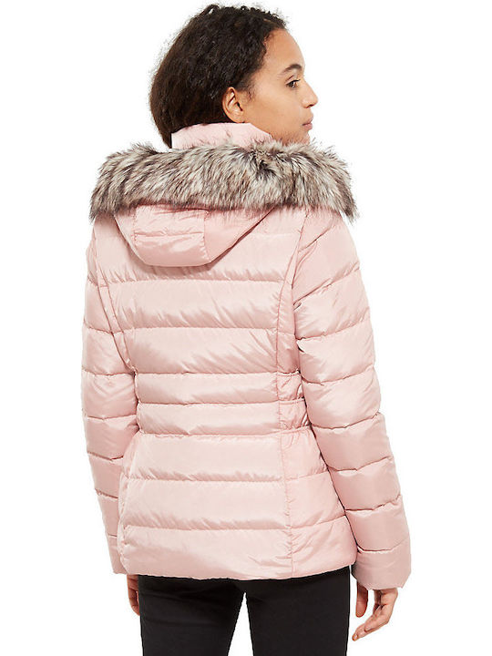 The North Face Gotham Jacket II Women's Short Puffer Jacket for Winter with Hood Pink