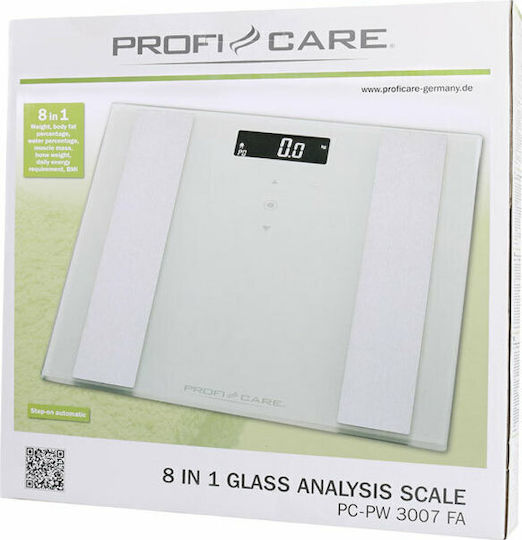 ProfiCare PC-PW 3007 FA Digital Badezimmerwaage mit Körperfettmessung in Weiß Farbe