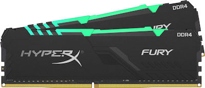HyperX Fury RGB 16GB DDR4 RAM με 2 Modules (2x8GB) και Ταχύτητα 3200 για Desktop