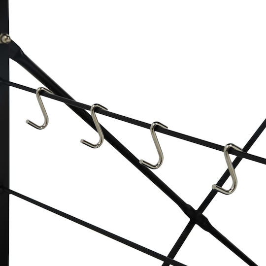 vidaXL Wooden Kitchen Rack 3 Tiers Black 60x39.6x79.5cm