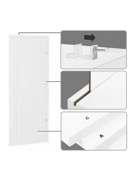 Bibliothek Weiß 50x24x80cm