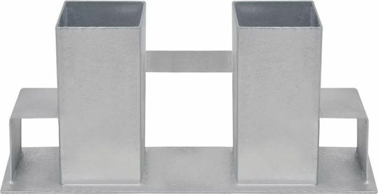 vidaXL Stacking Firewood Supports Silver Steel 4pcs Accessories
