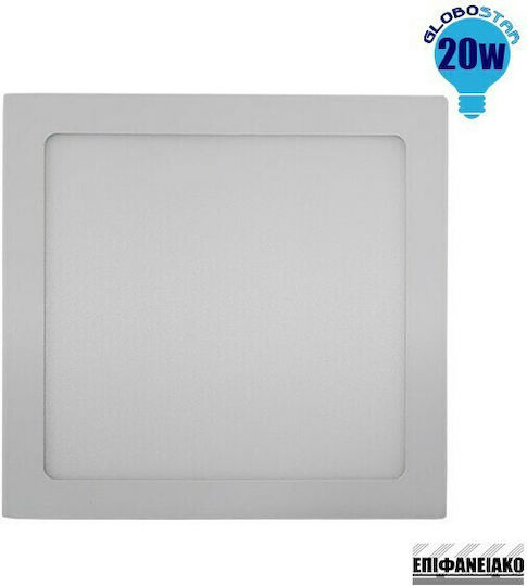 GloboStar 01888 Platz Draußen LED Panel 20W mit Natürliches Weiß Licht 4500K