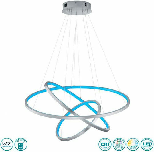 Trio Lighting Aaron Verstellbare Deckenleuchte Silber LED 80cm