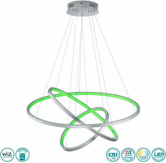 Trio Lighting Aaron Verstellbare Deckenleuchte Silber LED 80cm