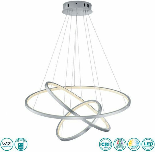 Trio Lighting Aaron LED Smart Deckenleuchte Silber 80cm Trio Lighting Aaron LED Smart Deckenleuchte Silber 80cm