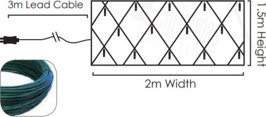 240 Lights LED 2m. x 150cm Cold White type Net 1pcs