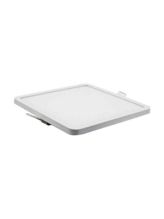 Spot Light Τετράγωνο Μεταλλικό Χωνευτό Σποτ με Ενσωματωμένο LED και Φυσικό Λευκό Φως 8W 960lm Λευκό 90x90εκ.