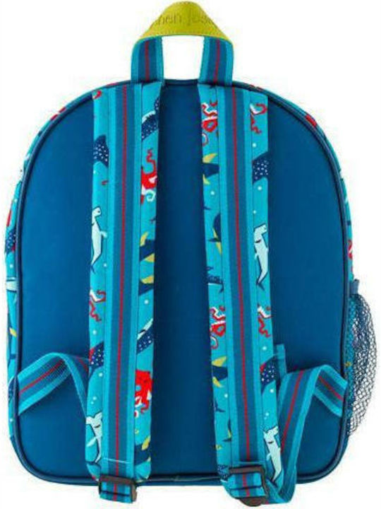 Stephen Joseph Shark Kindergarten Backpack with Water Bottle Holder Blue 28 x 11 x 34.3cm