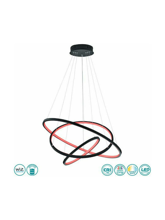 Trio Lighting Aaron Ρυθμιζόμενο Κρεμαστό Φωτιστικό Μαύρο LED 80εκ.