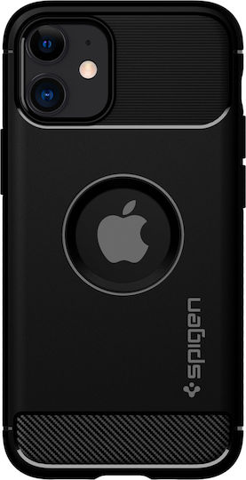 Spigen Rugged Armor Back Cover Σιλικόνης 2mm Μαύρο (iPhone 12 / 12 Pro)