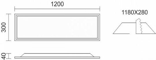 Spot Light Χωνευτό LED Panel 40W 120x30εκ. Spot Light Χωνευτό LED Panel 40W 120x30εκ.