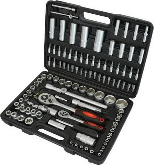Geko L-Tech Set de chei tubulare și clichet 1\2" & 1\4" 108buc