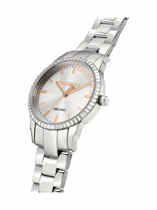 Trussardi T-Bent Дамски Часовник 32mm Кварцов със Сребриста Метална Верижка