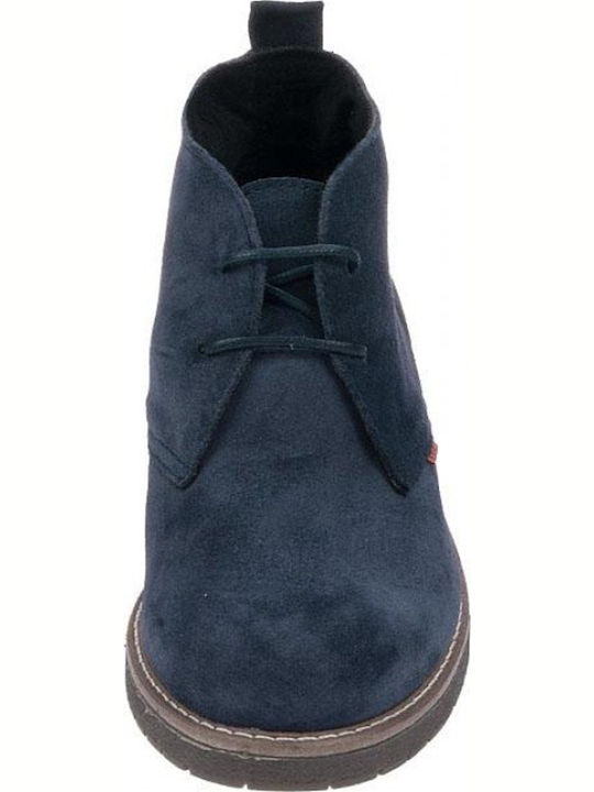 Suede Women's Ankle Boots Navy Blue