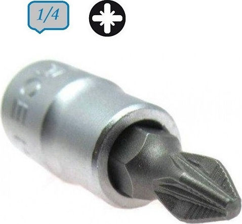 Force Socket 1/4" Pozidriv Walnut with Philips Head and Socket 1/4'' Pz3x32mm