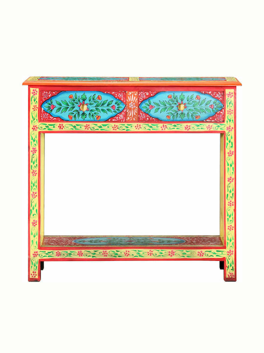 Solid Wood Console Table Multicolour L80xW35xH75cm