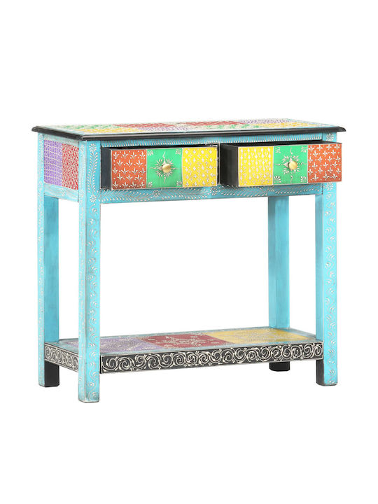 Solid Wood Console Table Multicolour L80xW35xH75cm