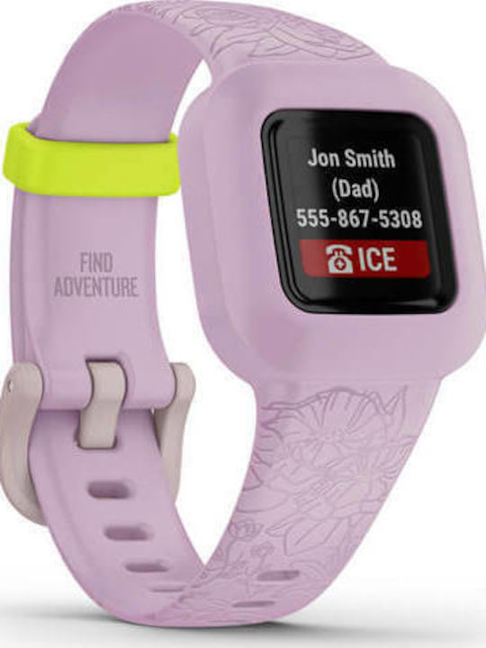 Garmin Kids Digital Watch Vivofit Jr 3 with Rubber/Plastic Strap Pink
