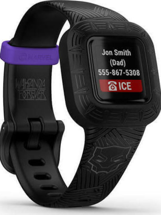 Garmin Kids Digital Watch Vivofit Jr 3 with Rubber/Plastic Strap Black