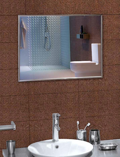 Karag PCM001 Ορθογώνιος από Ανοξείδωτο Ατσάλι 80x60cm Ασημί