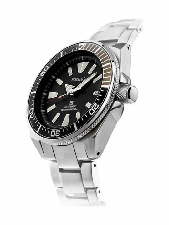 Seiko Prospex Ανδρικό Ρολόι 42.8mm Αυτόματο με Ασημί Μεταλλικό Μπρασελέ