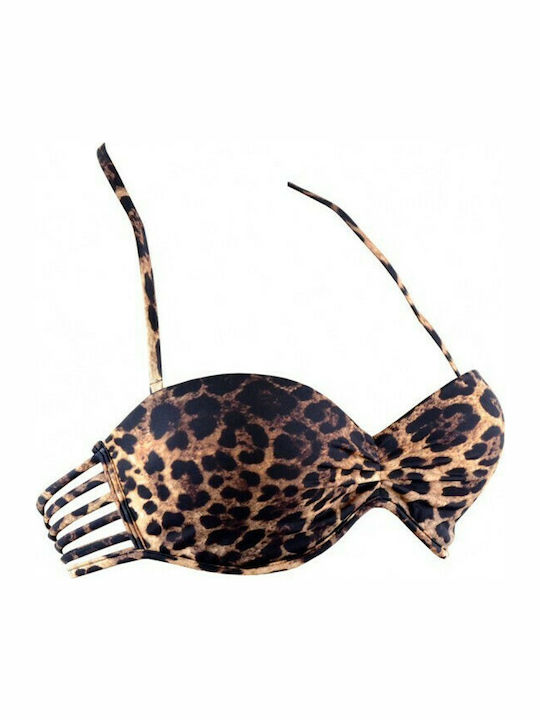 Rock Club BP-2085 Strapless Bikini Top με Ενίσχυση Animal Print
