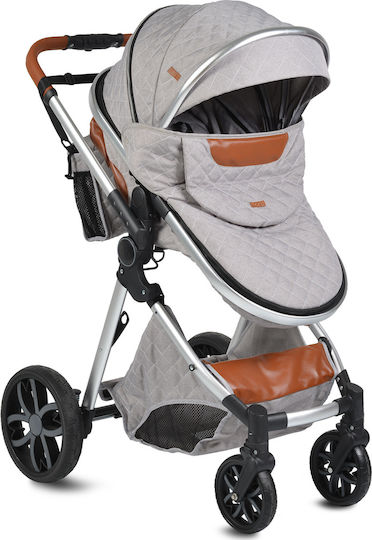 Cangaroo Alma Adjustable 3 in 1 Baby Stroller Suitable for Newborn Light Grey 7.5kg