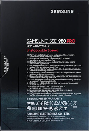 Samsung 980 Pro SSD 500ГБ M.2 NVMe PCI Express 4.0 MZ-V8P500BW