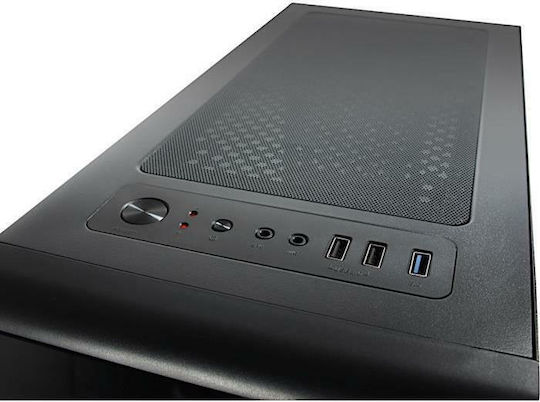Inter-Tech CXC2 Gaming Midi Tower Κουτί Υπολογιστή με Πλαϊνό Παράθυρο Μαύρο