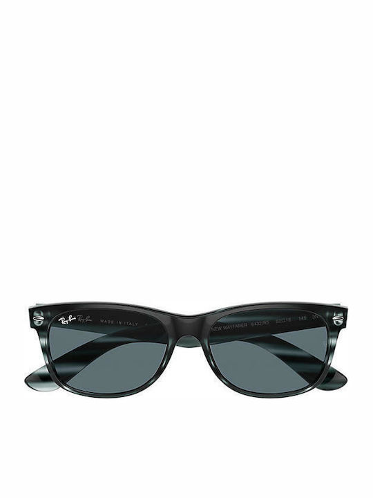 Ray Ban Wayfarer Unisex Sunglasses with Brown Tartaruga Plastic Frame and Blue Lens RB2132 6432R5