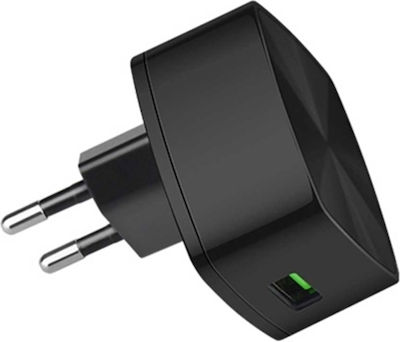 Hoco Ladegerät ohne Kabel mit USB-A Anschluss Schnellaufladung 3.0 Schwarzs (C26)