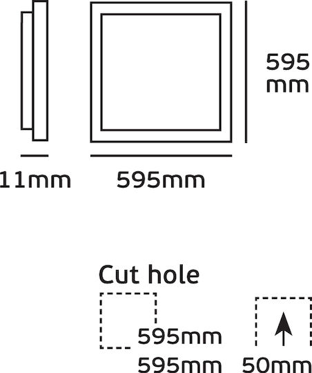 VK Lighting Platz Vertieft LED Panel 40W mit Natürliches Weiß Licht 4000K