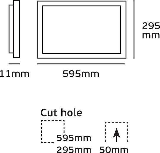 VK Lighting Parallelogramm Vertieft LED Panel 36W mit Warmes Weiß Licht 3000K