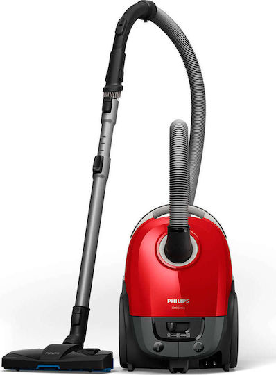 Philips Performer Compact Ηλεκτρική Σκούπα 900W με Σακούλα 3lt Κόκκινη