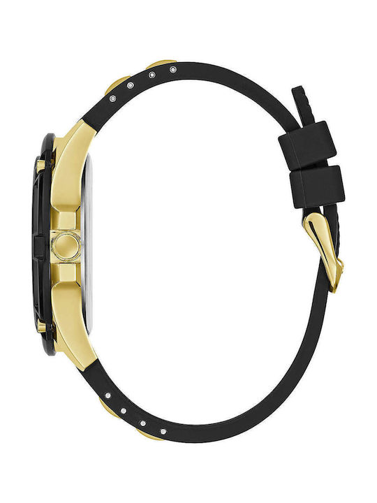 Guess Herrenuhr 46mm Automatisch mit Schwarz Kautschukarmband