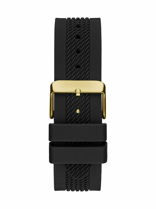 Guess Herrenuhr 46mm Automatisch mit Schwarz Kautschukarmband