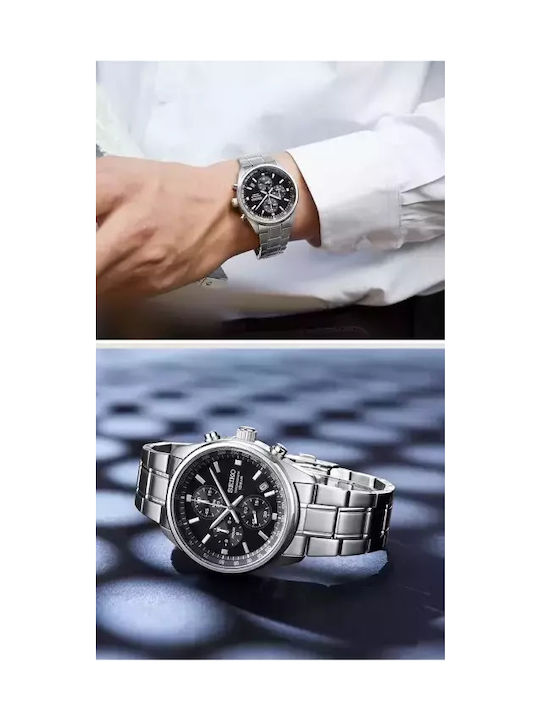 Seiko Conceptual Series Ceas Cronograf Baterie cu Argintiu Brățară metalică