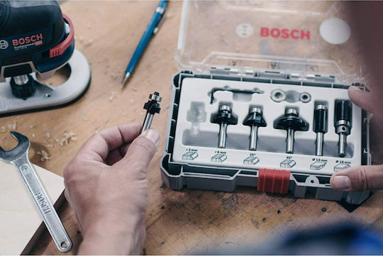 Bosch Set of Router Bits Cutter Set Carbide for Edge Shaping in Wood 6mm 6pcs