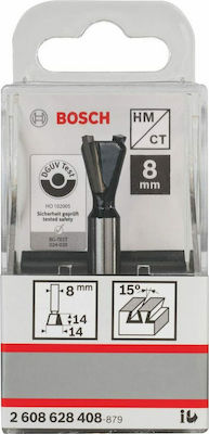 Bosch Φρέζα Χελιδονοουράς Δίκοπη Componentă de tăiere a sculelor Diametru 8mm 2608628408