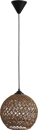Heronia Silk-01 Natural Pendel Pendant Light Brown Boho with Rope for Socket E27 20x97x97cm