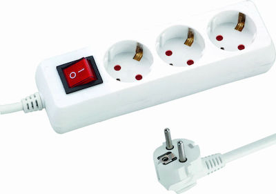 Eurolamp 3-Outlet Power Strip 1.5m White