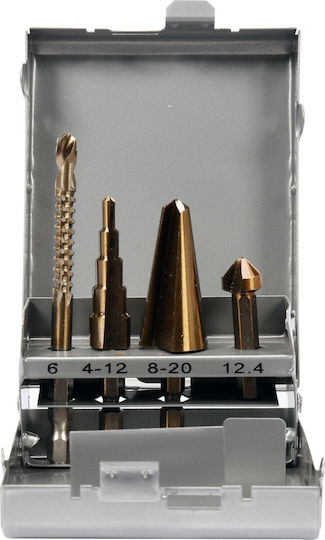 Yato Set of Metalworking Drill Bits HSS Cutter Bit Set 4pcs YT-44705