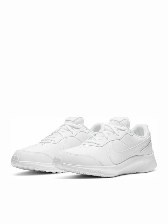 Varsity Leather GS Kids Sports Shoes Running with Laces White