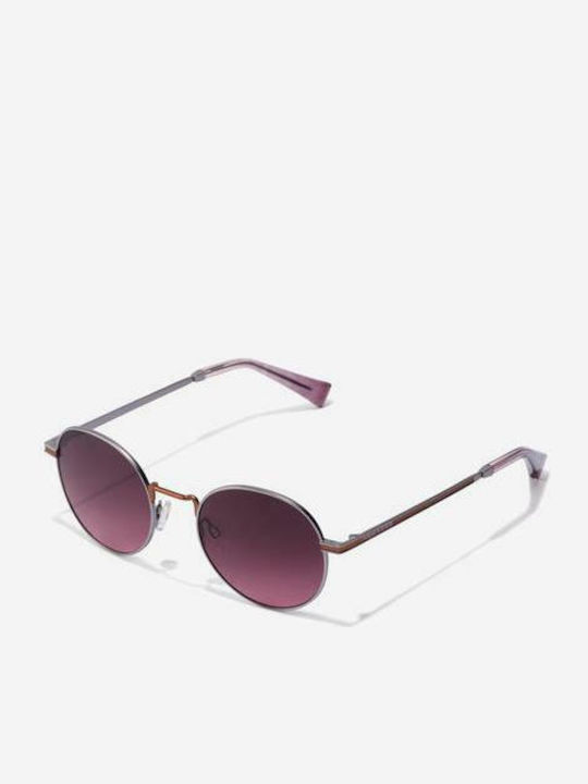 Hawkers Moma Sunglasses with Silver Metal Frame and Burgundy Gradient Lens