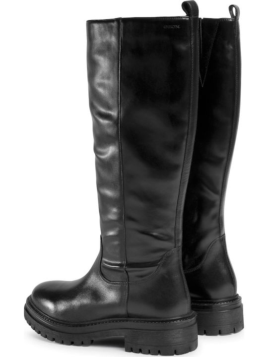Anatomic Leather Riding Boots with Zipper D Iridea C Black